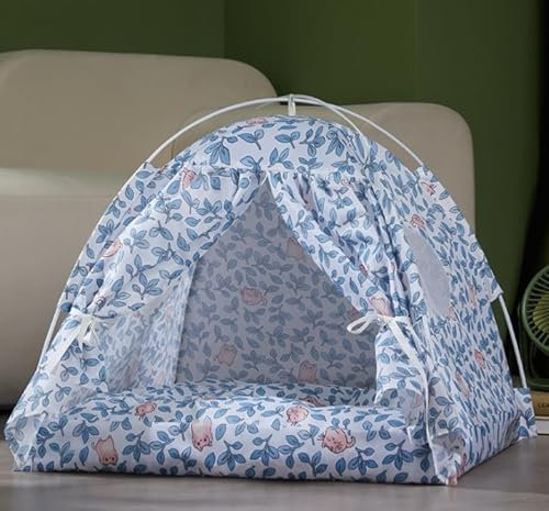 Hundebett Katzenhöhlenbett Hundezelt, Haustierzelt, Für Draußen, Katzenhaus, Hundehaus, Innenbett, Faltbares Katzenbett, Katzenzelte Für Hauskatzen Haustier-Katzenhaus ( Color : B , Size : 58*58*52cm