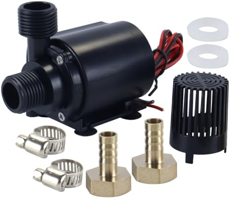 Hoite USB akvariepump 600 L/H 7,5 W nedsänkbar minivattenpump liten reservoarfilter ultratyst fontän med 45 cm kabel 2 mässingsmunstycke för akvarium