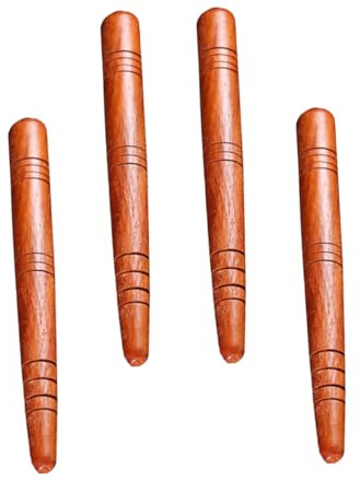 ZUNOXAZ 4 piezas Bastones de Masaje de Acupresión de Madera Ergónomicos para Puntos Gatillo Portátiles y Suaves para Relajación Corporal y Alivio de Tensión