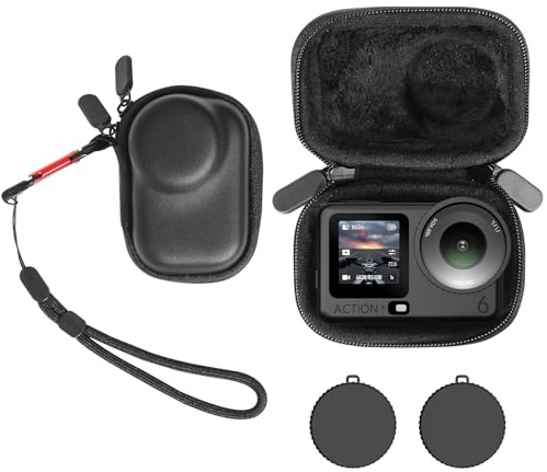 AMAZEAR Estuche de Transporte Rígido para dji OSMO Action 6 Accesorios (Modelo Estándar) - Funda compacta y portátil en Cuero sintético, diseñada específicamente para la cámara Individual