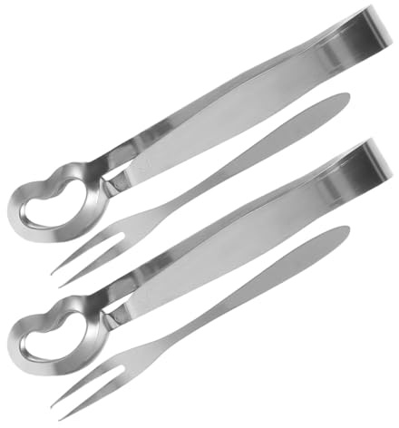 Toyvian Set de 4 Fourchettes à Escargot en Acier Inoxydable Argenté Pinces Multifonctions pour Escargots, Vaisselle Domestique Élégante et Compatible Lave-vaisselle pour Restaurant