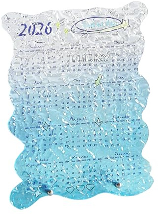 Calendario da tavolo 2026, Agenda d'arte acrilica trasparente, calendario mensile, 12 mensile, per la casa scuola dormitorio studente studio pianificazione pianificazione organizzazione decorazione