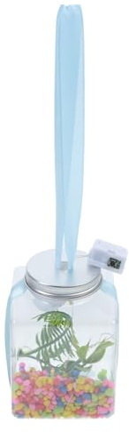 Toddmomy Acquario da Tavolo Trasparente in Plastica Resistente con Illuminazione a Led, Boccia per Pesci Piccoli Decorativa per Casa, Ufficio e Giardino, Set Fai da Te con Pietre Colorate