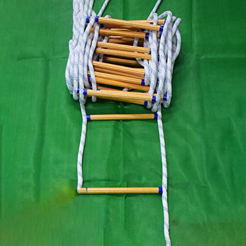 RiToEasysports Escalera de Cuerda de Emergencia para Incendios, Escalera de Rescate de 5 Metros con Gancho Metálico para Trabajos Aéreos Al Aire