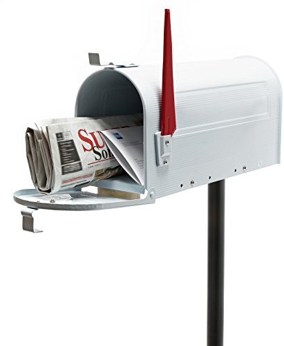 Buzón correo US Mail diseño americano blanco pie apoyo soporte pedestal cartas vintage retro metal