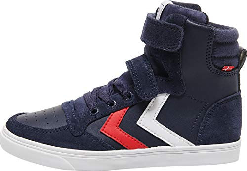 Hummel Unisex Kinder Slimmer Stadil Leather High Jr Hohe Sneaker High-Top, Peacoat,38 EU