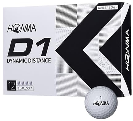 Honma Golf Balls D1 D-1 BT2201 2-Piece Soft Ionomer Flying Distance 1 Dozen 12 Balls White