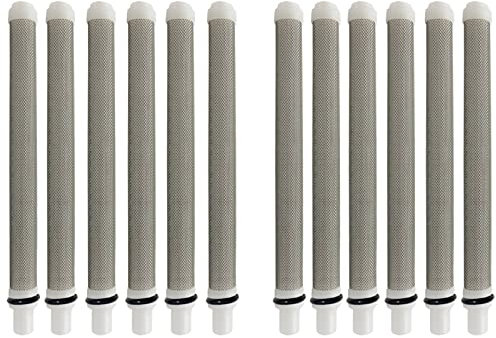 Melgweldr 12 Stück 60 Mesh Airless Farbspritzpistole Filter Push on Type, Airless Paint Ersatz Zubehör Sprühpistole Filter