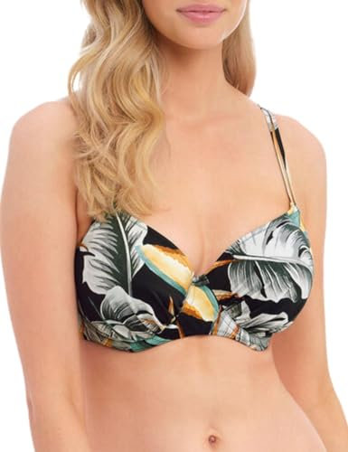 Fantasie Bamboo Grove Gathered Full Cup Bikini Top Jet Black 44E