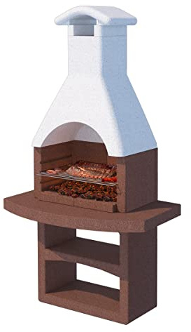 Barbecue in Muratura a Carbonella modello BRASILE- Resistente, Facile da Montare (8 persone) [AL GREZZO E SMONTATO]LineaVZ