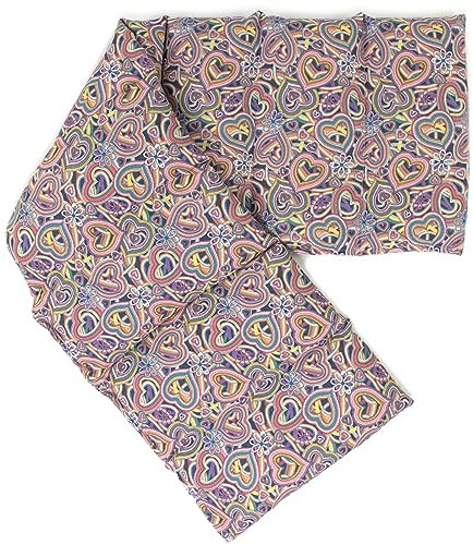 Traubenkernkissen XXL 8-Kammer 75x20cm - Bio-Stoff Psychedelic Heart - Wärmekissen Körnerkissen