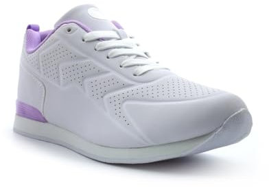 Womens Bowling Trainers Ladies Bowling Shoes Ladies Lawn Bowl Shoes Womens Bowls Trainers Garden Bowls Lawn Bowl Lace Up Purple/White 8 UK
