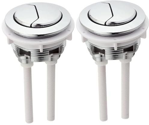 Standard 48 mm Toilet Buttons,2 PCS Toilet Flush Button Replacement Round Head Toilet Flush Button Toilet Dual Flush Push Button for Bathroom Toilet Water Tank Repair