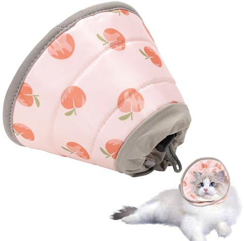 Collare Elisabettiano Gatto Morbido,Collare Elisabettiano Cane Regolabile,Collare Protettivo Gatto Cane per Recupero Postoperatorio,Collare Anti Morso o Leccato (Rosa, S)
