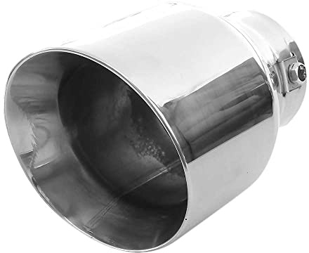 Rumplex Embellecedor de escape redondo de acero inoxidable deportivo, tubo de escape, extremo de tubo de escape, puntas de escape, silenciador, punta universal, cromado