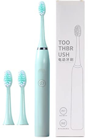 Pocoiau Electric Toothbrush, Electric Toothbrush AA Battery Powered Toothbrush With 5 Care Modes With 3 Brushes Replacement Heads Set