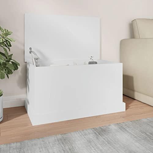 Xichuzi Baúl de almacenaje Madera contrachapada Blanco 70x40x38 cm, Banco Recibidor, Banco Comedor, Bancos para Cocina, Banco Vestuario