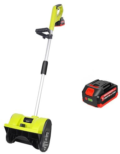 Soffiatore Da Neve Pieghevole, Lancia-neve Retrattile, Compatto e Leggero, Lancia-neve con Doppio Interruttore Di Sicurezza, per La Rimozione Della Neve Invernale Dal Vialetto(One Batteries)