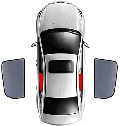 Pare Soleil Voiture pour Mitsubishi Lancer 2005-2009, Auto Magnétique Vitres Latérale+Arrière Pare-Soleils, Protection Solaire Fenêtre Rideau, Occultant Rideaux,2pcs Rear Side Windows