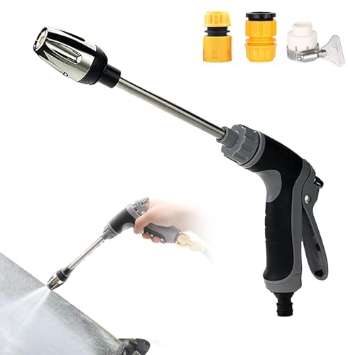 TurboWasher für Gartenschlauch, Hochdruck Power Wasserpistole, Verstellbare Hochdruck-Metall Spritzpistole, Gartenbrause für Bewässerung Autowäsche Gartenschlauch