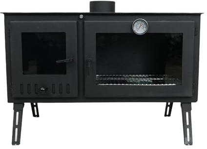 Outbacker Firebox Range XL Eco Burn Ugnsspis | 4,0 kw 32 kg | Ingen kåpa | Dubbel rökkanal kit (3,5 m tvilling)