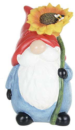 Garden Gnome Ornament Novelty Resin Standing Figure Patio Outdoor - Red Hat