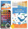 Funto Aquarellfarben Set, 48 Farben, 10 Pinsel, 4 nachfüllbare Wasserpinsel, 30 Seiten Block (9 x12), Abdeckband, Schwamm, Palette, Malset für Kinder, Erwachsene, Anfänger