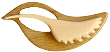 Broche en Bois en Forme d'animal - Broche en Bois pour Femme - avec Fermeture - Bricolage Artisanal - Badge Dessin animé