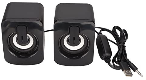 Elprico Mini Altoparlante per Computer, Altoparlante Cablato con Bassi Chiari e Senza Distorsione Alimentato Tramite USB per PC Desktop