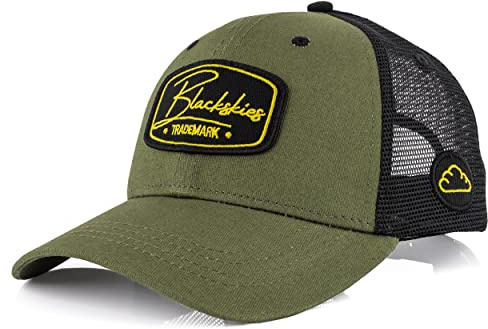 Blackskies® Race Baseball Cap Gorra De Béisbol Unisex Premium Trucker Snapback Oliva Negro Oliva Hombre Mujer Streetwear Outdoor Verano Casual