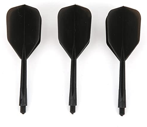 AYNEFY Ejes y Plumas de Dardos, 3 Piezas 2BA Eje de Dardos Anti Rotura y Plumas Dardo Integrado Eje de Dardos Transparente Integrado y Plumas Forma Estándar (Negro)
