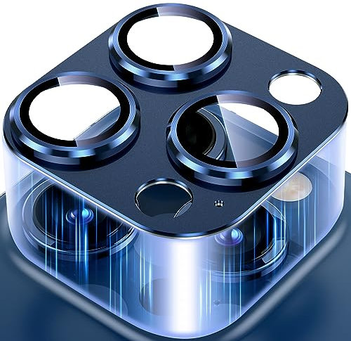 Uyiton für iPhone 15 Pro/iPhone 15 Pro Max Kameraschutz, [Einteiliges Design] Anti-Kratzer Kamera Schutz Linsenschutz Schutzglas für iPhone 15 Pro/iPhone 15 Pro Max-Titanium Blau
