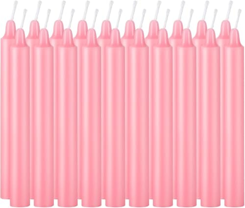Rosa Mini Spell Chime Taper Candle Set med 20, 4 tum långa obehagliga ritualljus för Altar Meditation Supplies Rituals
