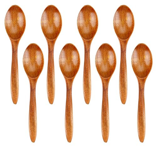 8 cucchiaini di legno, cucchiaini da miele per tè liscio miele in legno per caffè mini cucchiai di legno per miele caffè tè accessori da cucina