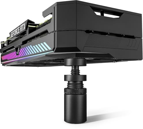 upHere Gaming GPU-stödfäste, justerbar höjd grafikkortsstöd med magnet och halkfritt ark, GPU-slagfäste för universellt videokort, 26–50 mm (S), GB26K