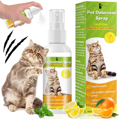 Spray repelente de gatos, 50 ml, aerosol de retención para gatos interior, sedante para gatos, antiarañazos, aerosol para plantas, suelos, muebles, protege tu hogar