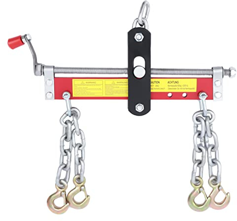Linanty Puente de motor de hasta 900 kg, soporte de motor con mango ajustable, elevador de motor, soporte de guardabarros, equilibrador de motor