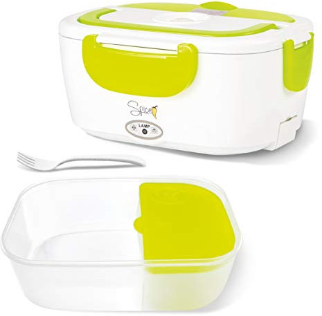 SPICE Amarillo Easy Calentador eléctrico Bandeja extraíble de plástico portátil Caja de Alimentos térmica 1,5 L, Verde Acido
