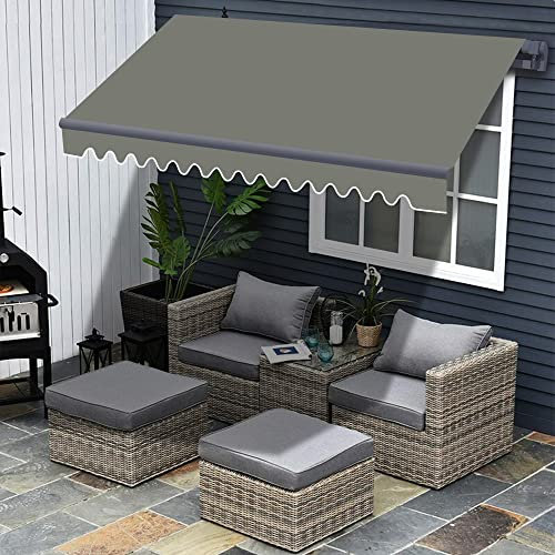 Green Bay 2.5m x 2m Retractable Awning Garden Canopy Sun Shade Grey