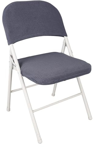 IGTOPS Stuhlhussen,Stretch Stuhlbezug,Klappstuhlbezug,Samt Klappstuhl SlipcoversAbnehmbar Waschbar Spannbezug für Esszimmerstühle Hochzeit Büro Bankette Partys Deko,Universal (1, Dunkelgrau)