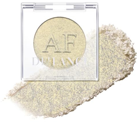 Highlighter Multichrome Lidschatten Palette,DE'LANCI Dazzling Yellow-Gold Shimmer Highlighter Makeup Palette, Sheer Gold Base, Ideal für Gesicht und Körper Kontur und Wange Highlight #3