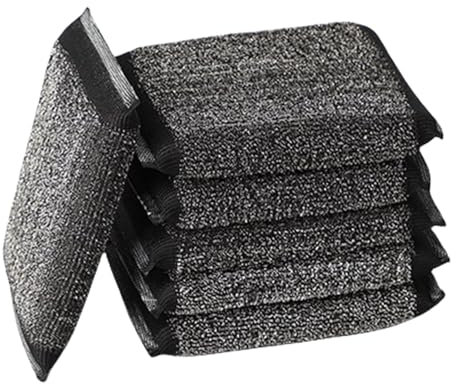 6 spugne in acciaio inox – spugne lavabili | Salviette multiuso in filo | spugne abrasive double face | spugna per la pulizia della cucina | per lavare stoviglie e pentole, cucina, bagno
