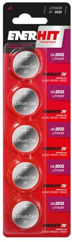 PILA BOTTONE LITIO CR-2032 TIRA.5: Potente e durevole, ideale per dispositivi elettronici. Perfetto per orologi, calcolatrici e giocattoli. Garantisce prestazioni ottimali.