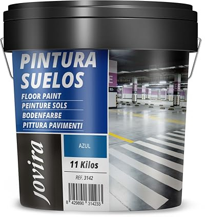 JOVIRA PINTURAS- 11 Kg - Pittura per pavimenti esterni ed interni, garage e superfici sportive in genere, finitura opaca. Protegge le superfici in calcestruzzo, cemento (11 Kg, Blu)