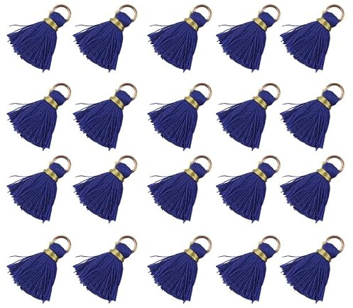 20pcs Cotton Mini Tassels 5CM Royal Blue Tassel Handmade Bookmarks Tassels For Key Chain,Jewellery Making,Pendant Decorations