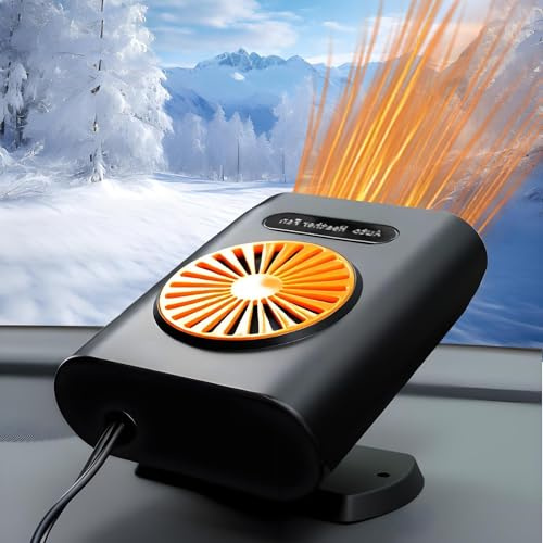 WEQNGIU Riscaldamento per Auto, Portatile 12V 200W, Riscaldamento rapido per Auto, Funzione di Riscaldamento e Raffreddamento 2 in 1, sbrinatore Parabrezza, Spina nell'accendisigari