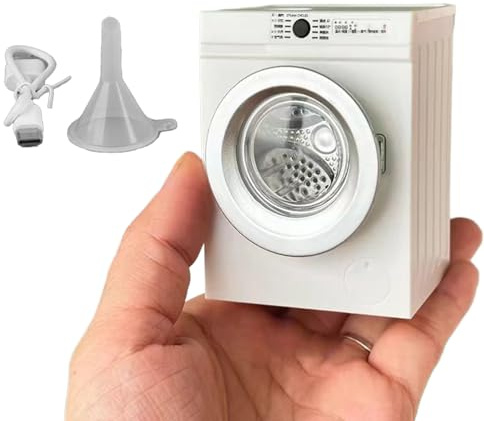 Washing Machine Toy – Washer, Laundry Appliance | 1:12 Scale Household Appliance, Rechargeable Miniature Kids Washer, Rotating Drum & Openable Lid For Children Birthday Boys Girls Laundry Play