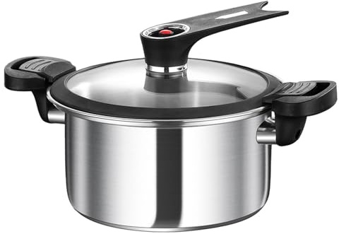 Pentola a pressione per cottura a vapore per cucina, apparecchio multifunzione con valvola di sicurezza e manici resistenti al calore, per zuppe, riso, sale da pranzo, ristoranti e cucina