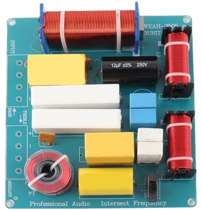 Zerone 300W Speaker Audio Frequency Divider 3 Way Crossover Filters with Adjustable Treble Bass