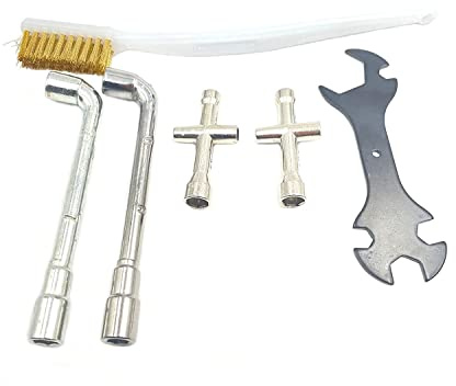 Herramienta de limpieza de impresora 3D, llave 5 en 1, llave hexagonal de 6 mm, 7 mm, llave hexagonal en forma de L, llave cruzada y cepillo de boquilla